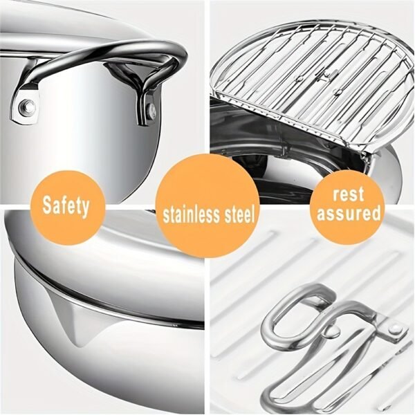 Stainless Steel Deep Fryer Pot Multi-Purpose Frying Pot | Cookware