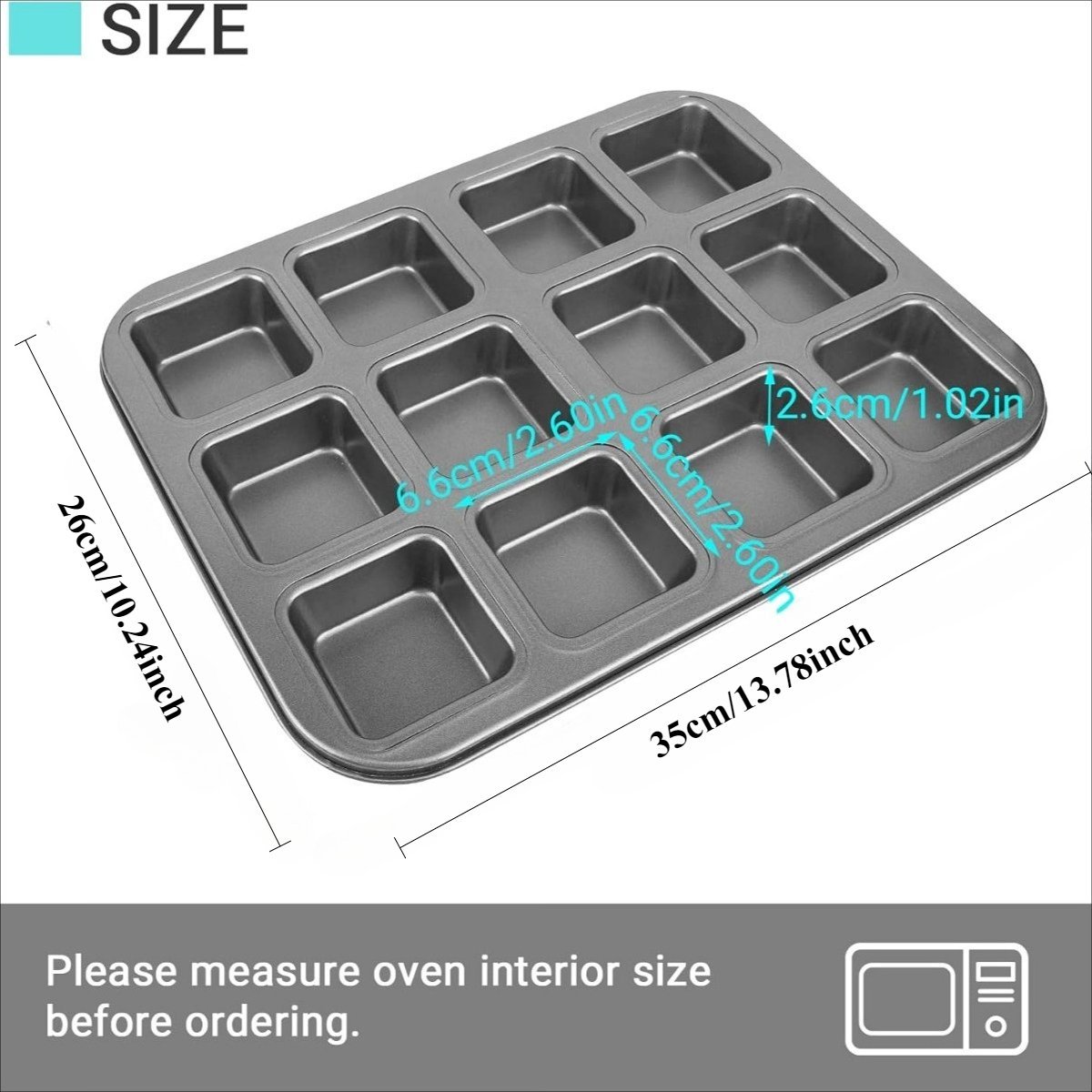 12-Compartment Square Mini Bread Mold | Kitchen Essential