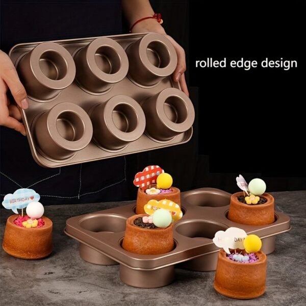 4416889f-c831-48f5-9ceb-7406f74f7db7.jpg 6-Cup Non-Stick Bundt Cake Pan Golden Carbon Steel Mold | Cookware
