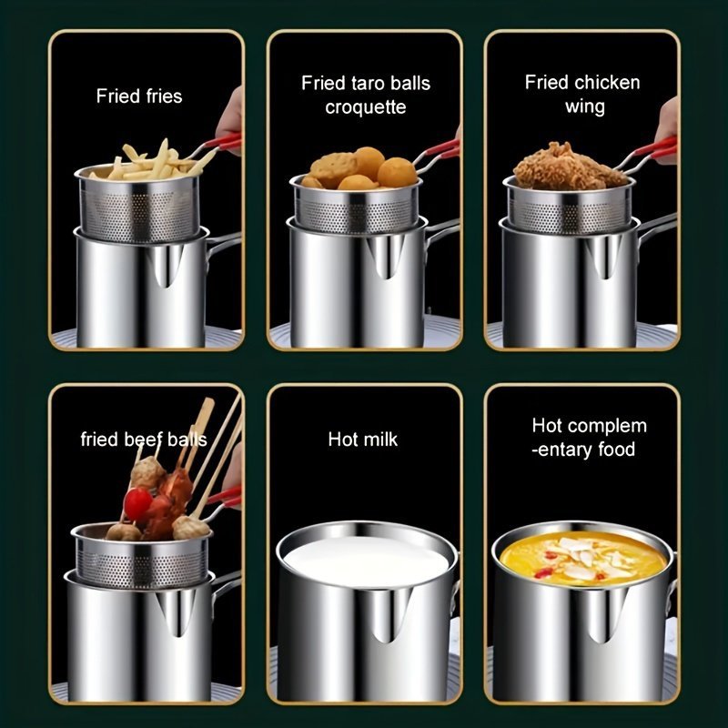 Stainless Steel Deep Fryers with Filter Rack | Cookware