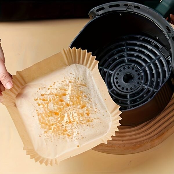 10pcs Non-Stick Air Fryer Liners Brown Paper Sheets for Baking | Cookware