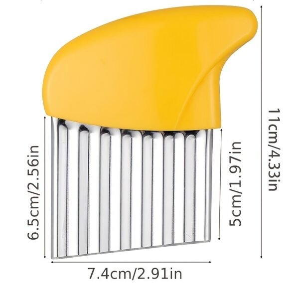 72819377-f461-47c2-8e1a-8181d24bddc8.jpg Stainless Steel Deep Wolf Tooth Potato Cutter with Wavy Slice Design | Kitchen Tool