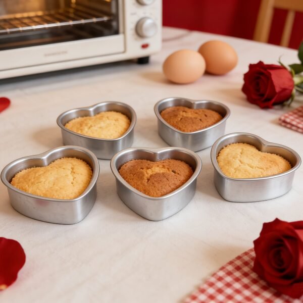 7a048fe6-7461-4e45-8b75-22555aa123ae.jpg 3pcs Aluminum Heart-Shaped Cake Mold Set Fixed Bottom Baking Pans | Baking Kitchenware