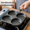 4-Cup Cast Iron Egg & Pancake Pan Non-Stick Omelette Skillet | Cookware