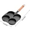4-Cup Cast Iron Egg & Pancake Pan Non-Stick Omelette Skillet | Cookware