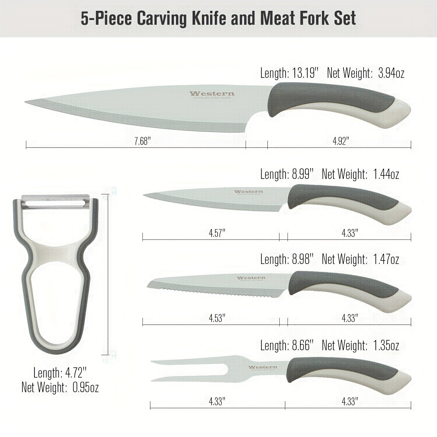 5pcs Professional Meat Carving Knife Set | Kitchen Tool
