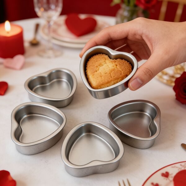 d474a1ae-42c9-46fc-bf51-2016c7fc786a.jpg 3pcs Aluminum Heart-Shaped Cake Mold Set Fixed Bottom Baking Pans | Baking Kitchenware