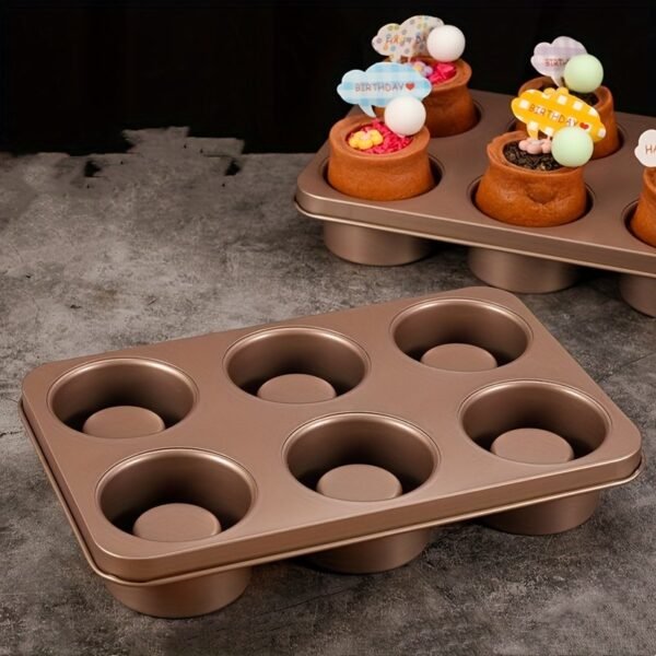 e0b1740b-d8c6-4b08-8721-ab76ec96c6b1.jpg 6-Cup Non-Stick Bundt Cake Pan Golden Carbon Steel Mold | Cookware