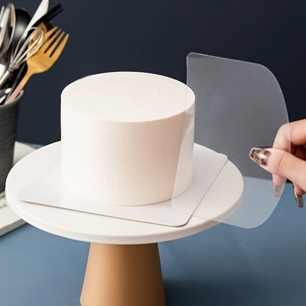 5pcs Transparent Cake Scraper & Smoothing Tool Set Cream Spatula Kit | Kitchen Utensil