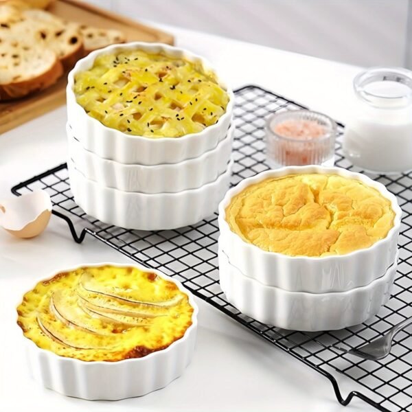 6pcs Deep Porcelain Ramekins | Baking Kitchenware