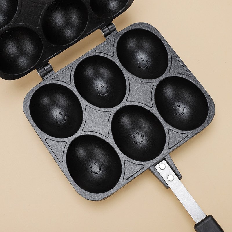 Egg Waffle Maker Pan Smiley Face Bubble Waffle Mold | Cookware